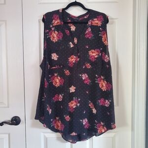 Torrid Black Sleeveless Blouse with Peter Pan Collar